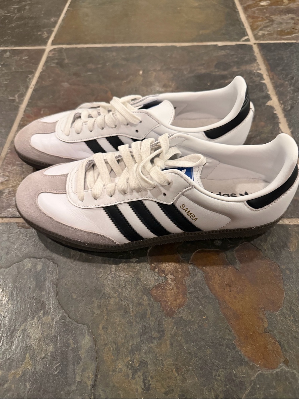 adidas Samba Leather Sneakers - White/Black/Grey